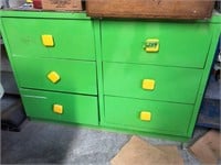6 Drawer Green Cabinet 46" x 17" x 34" Tall