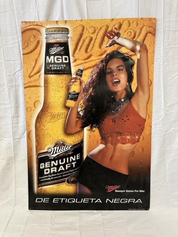 Miller Genuine Draft Beer Metal Advertisement Sign