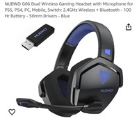 NUBWO G06 Dual Wireless Gaming Headset