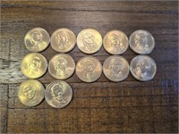 12 US Mint $1 Presidential Coins, (9)