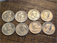 8 Susan B Anthony $1 Coins US Mint 1980