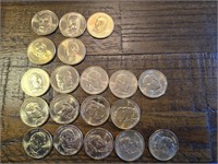19 US Mint $1 Presidential Coins, (9) 2009-P John