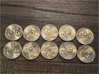 10 Sacagawea $1 US Mint Coins 2000-P