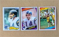3 Dan Fouts Topps Cards 1982 1984 & Instant Replay