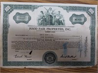 Food fair properties stock certificate