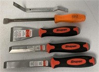 5 Snap-on Chisel,Scrapers,Prybar,some new