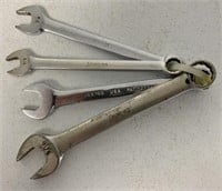 4 Snap-on Combination Wrenches 3/8,7/16,1/2