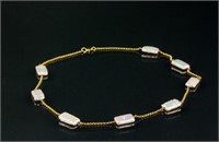 14k Gold Mother of Pearl Necklace