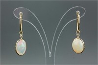14kt Yellow Gold Opal&Diamond Earrings CRV$1950