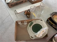 Clear Glassware, Platter, Candle Holder