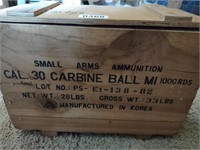 Wood Ammo Box w/Gun Cleaning Supplies