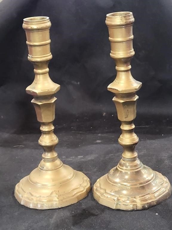 VTG 9.5" Brass Candle Stick Holders