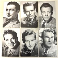 (6) Vtg TV & Movie Male Star Exhibit Arcade Cards