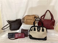 Assorted designer handbags