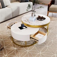 Merax Round Nesting Coffee Table Set of 2