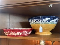 (2) Contemporary Pottery Serving Pieces