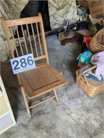Fold up wooden chair