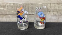 2 Vintage Looney Tunes Smuckers Glasses