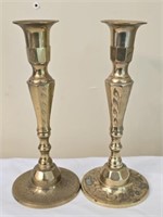 Pair of Decorative Brass Candle Stick Holders