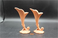 Pair of Mid-Century Ceramic Cornucopia Vases