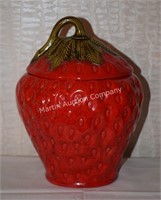 (S1) 10" Ceramic Strawberry Cookie Jar