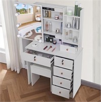 Vanrste White Vanity with Mirror and Light