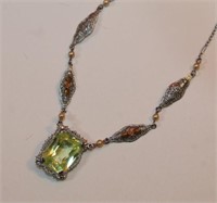 10kt white gold Necklace with yellow gold