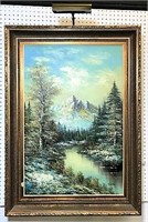 Renes Winter Mountain Oil on Canvas