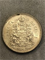 1962 CANADA SILVER ¢50 COIN
