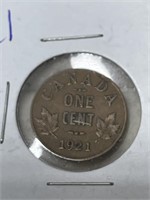 1921 Canadian 1 Cent Coin