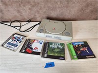 Sony Playstation 1 Console & 4 Games