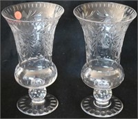 PAIR OF PAIRPOINT CLEAR GLASS URNS, EARLY 20TH C.