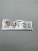 1938 Mint/Year Sets, Silver Coins