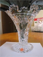Vintage Crystal Vase with Flowers