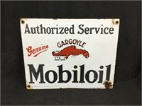 Original Mobiloil Gargoyle  enamel  rack sign
