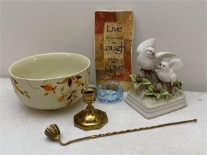 Hall's Jewel T Bowl, Bird Figurine, Sign, etc