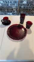 NEW IN BOXES AVON CAPE COD RED DISHES INCLUDING -