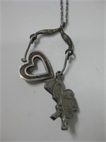 Western Charm Pendant Necklace w/ Saddle & Heart