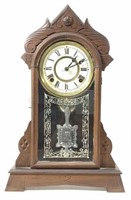 Vintage Gingerbread Clock With Key, Roman Numerals