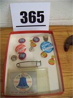 1974, 1975 Fishing License and Pins