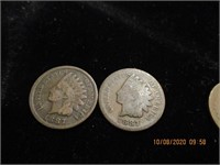 2 Indian Head Pennies-1887