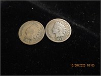 2 Indian Head Pennies-1898