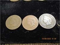 3 Indian Head Pennies-1890