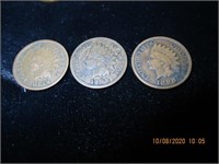 3 Indian Head Pennies-1898