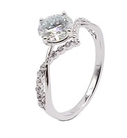 1.0ct Moissanite Diamond Twist Chanel Ring