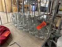 LOT OF 10 VTG GLASS BEER MUGS