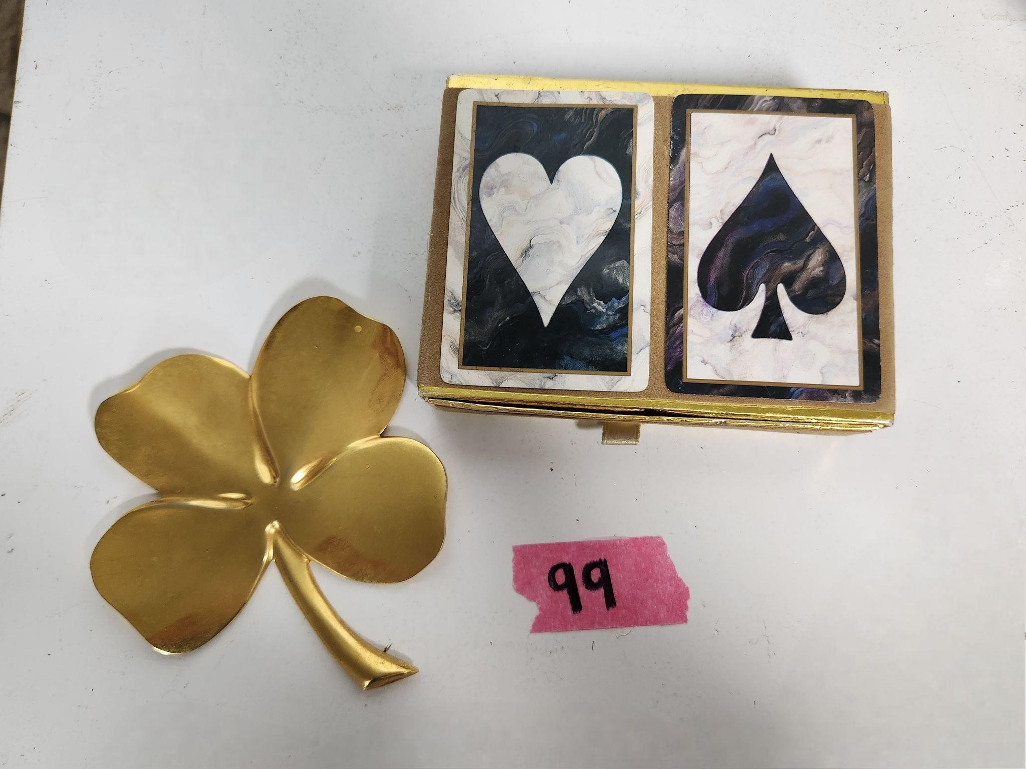 24k gold plated clover/ cards