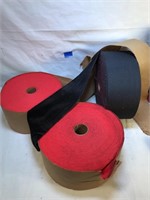 Rolls of Velvet Material 4” W (1 Black & 2 Red)