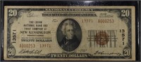 1929 $20 LOGAN NATIONAL BANK, NEW KENSINGTON, PA