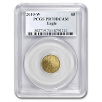 2010-w 1/10oz Proof American Gold Eagle Pr70 Dcam